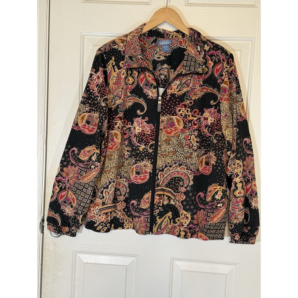 Koret XL Sports Jacket Boho Whimsical Vibrant Paisley Floral  Spring‎ Artsy